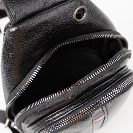 Sling bag, artificial leather, black color-3