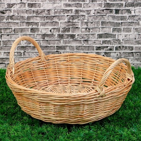 Basket “Ushas”, No. 4, Dno = 29 cm, Dopt = 38 cm, h = 10 cm, manual weaving, vine-1