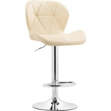 Baric stool Trio metal/eco -leather, chrome/beige 48x52x86 cm