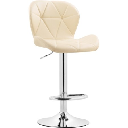 Baric stool Trio metal/eco -leather, chrome/beige 48x52x86 cm