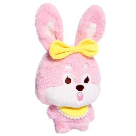 Soft toy "Bunny" with a bow, 20 cm, pink color-1