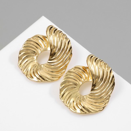 Earrings Metal "abstraction" curl, color gold-1