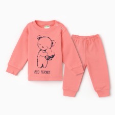 Kit for children (longshit, pants), peach color, height 62