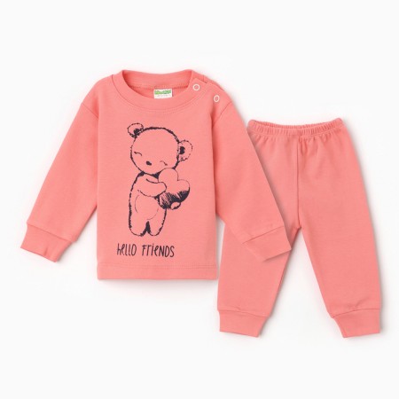 Kit for children (longshit, pants), peach color, height 62