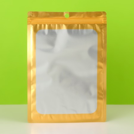 SIP-LOK package with a window, with euroslot, gold, 14 x 20 cm-2