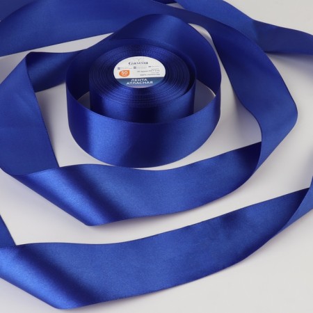Satin tape, 50 mm × 33 ± 2 m, color blue No. 094