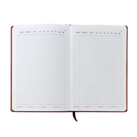 Delivery of a low -term A5, 120 sheets in a cage, with a refrain, leatherette cover, mix-3