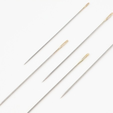 Sewing needles in a plastic box, with a golden ear, 30 pcs, black color-2
