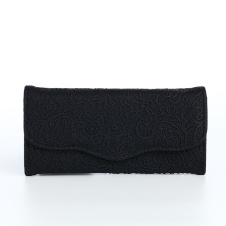 Women's wallet on a magnet, black color-1