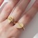 Set of rings 2 pieces "heart" half, color gold, 17 size