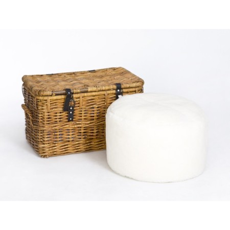 Ottoman "software", diameter 46 cm, white, fur-2