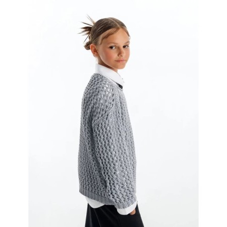 Свитер для девочки Amarobaby Knit Trend, рост 128 см, цвет серый-4