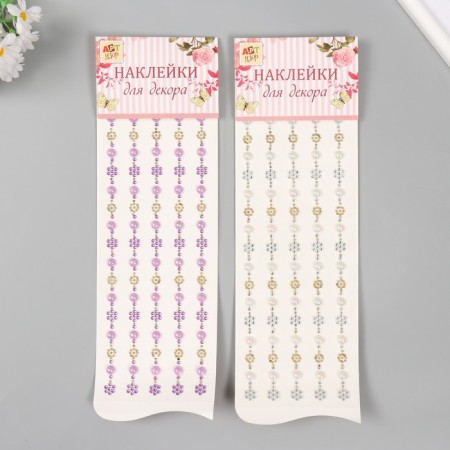 Stick plastic rhinestones "Flower and half -peaks" mix 31x10.7 cm-7