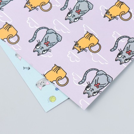 Scrapbooking paper bilateral "cats" density 180 g 15.5x17 cm-4