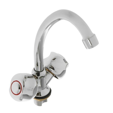 Accoona A4677 kitchen mixer, two -wound, with a nut, silumin, chrome