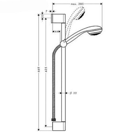 Hansgrohe Crometa 85 shower headset with a bar 65 cm-1