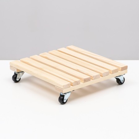 Wooden stand on wheels 25x25 cm-1