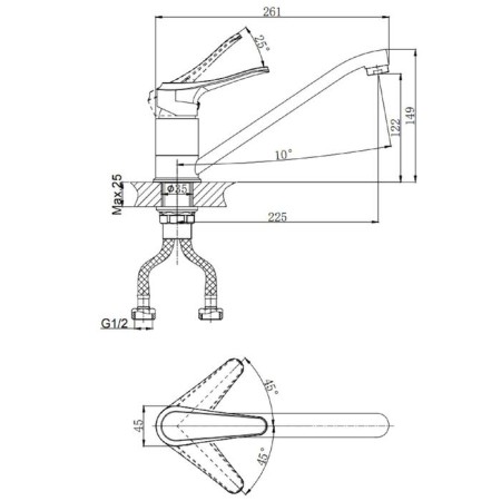 Kitchen mixer rush jawa ja0735-26, one-rod, with rotary excess, chrome-1