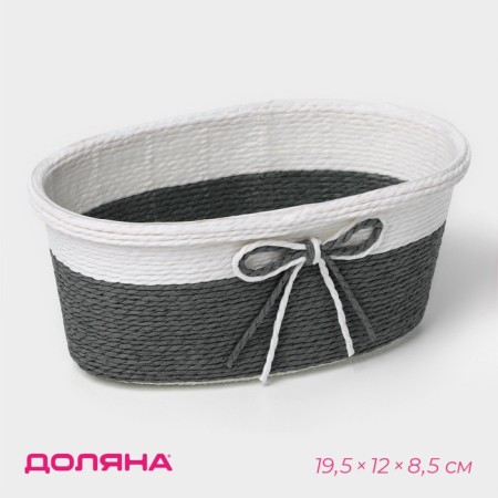 Kashpo for flowers wicker "bow", 19 × 12 × 8.5 cm, oval, color mix