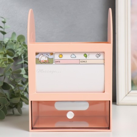 Organizer Casket Plastic "Laconism" pink 12x14.2x21 cm-2