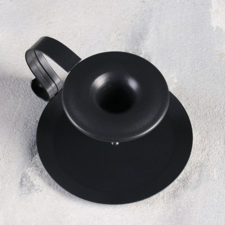 Metal “Classic” candlestick, one candle, 11 x 6 cm, black-2
