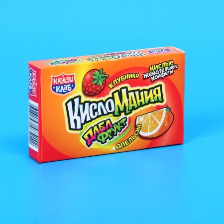 Chewing candies "acidic Dabble Fruit" Orange and strawberries, 14 g
