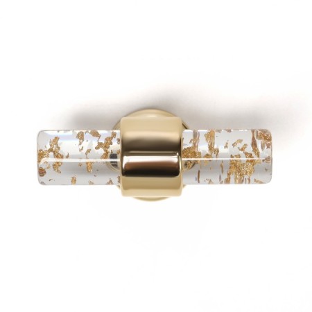 Handle button Cappio PK106, D = 12 mm, plastic, color transparent gold/gold-3