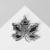 Galiotis brooch-column sheet of maple, green color in black silver