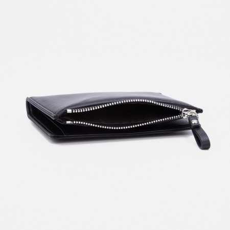 Women's wallet on the button, black color-3