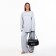 Sports bag with lightning, external pocket, long belt, black/gray color