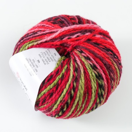 Yeritage yarn 75% acrylic, 25% wool 125m/50g (336 red-black-ASPRAGUS)-1