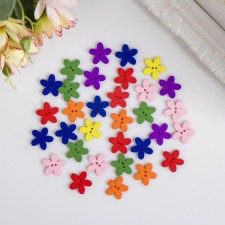 A set of buttons of decorative wood 