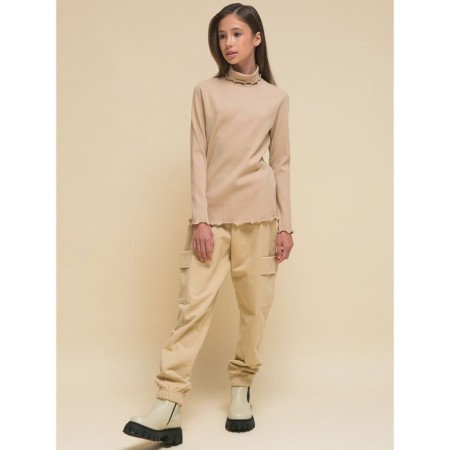 Pants for girls, height 122 cm, sandy color-1