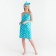 Set for a bathhouse and bathroom Ethel "Peas" towel-Pareo 75*120 cm+bandage, central blue