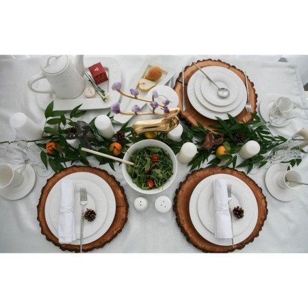 Porcelain dining porcelain Magistro "leaf", d = 25.8 cm, white color-7