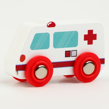 Children's "ambulance" is compatible with a set of railway transport 7 × 3 × 4.5 cm