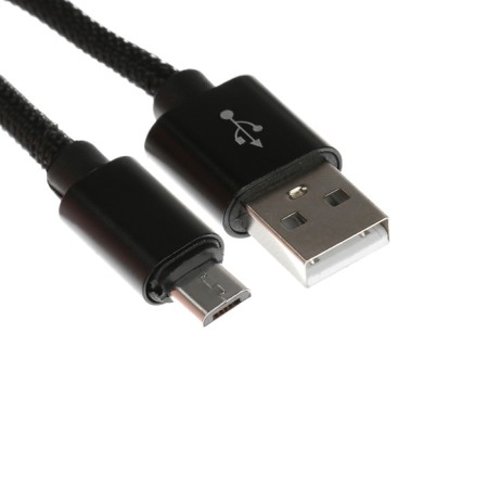 MicroUSB cable - usb, 2.1 a, nylon braid, 2 meters, black