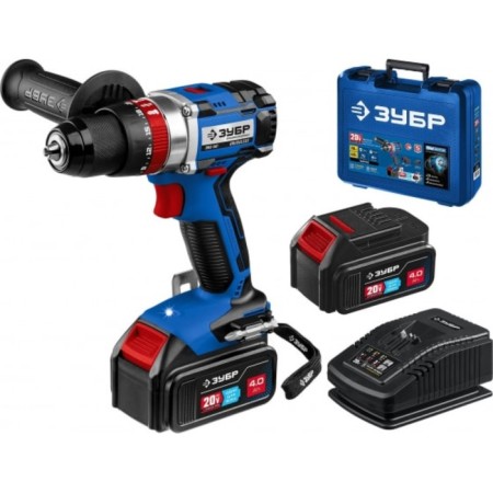 Drill-shuruvret bison DBS-201-42, shock, 2x4 Ah, BZP, 1-13 mm, Li-Lon, 60 nm