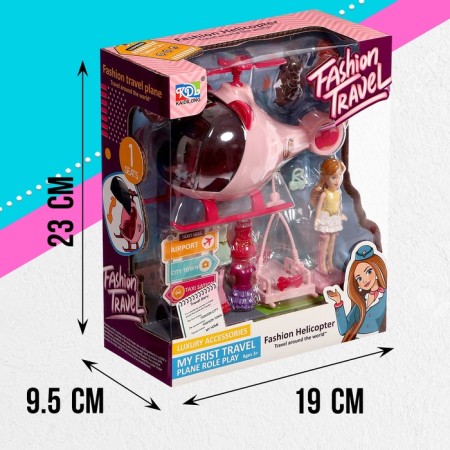 Game set "Fashion Journey" Helicopter, Doll, Accessories-5