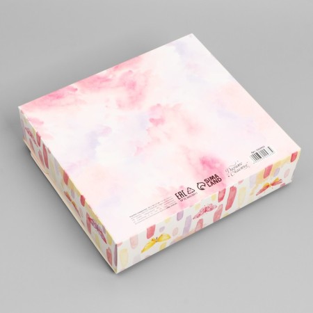 Gift folding box, packaging, “pleasant moments”, 20 x 18 x 5 cm, without tape-4