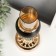 Summary metal per 1 candle "marble" black with gold 21x9.5x9.5 cm