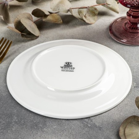 Porcelain dessert plate, d = 18 cm, white color-2