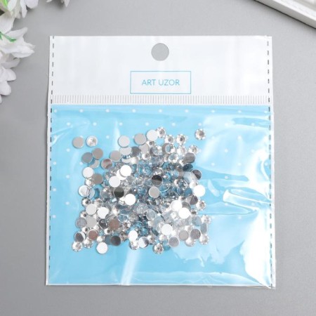 Decor for creativity plastic "Rhinestones Round. Transparent" (set of 200 pcs) 0.5x0.5 cm-3