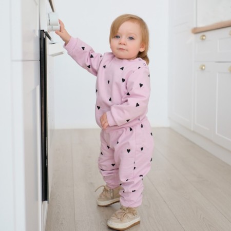 Costume: sweatshirt and pants crumb I am "hearts", height 86-92 cm, pink-1