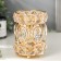 Summary metal, glass for 1 candle "ovals and squares" gold 13.2x9x9 cm