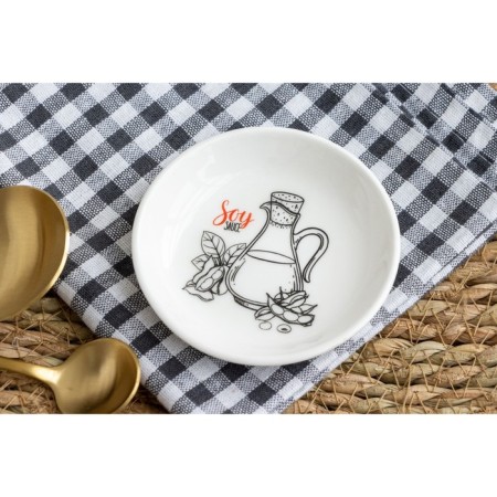 Ceramic Soy sauce, 8.8 cm, white color-3
