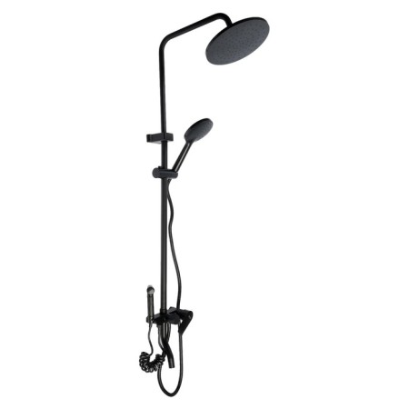 The shower system Zein Z3864, mixer, upper, manual and hygienic watering can, brass, black