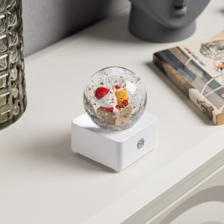 LED figure "Shar with Santa Claus" 10 × 14.3 × 10 cm, plastic, USB, glow warm white-1