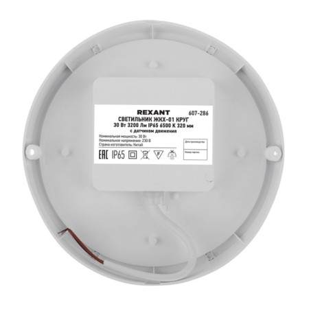 Luminer LED LED Dust -shaped circle IP65 30W 3200LM 6500K with microwave motion sensor-4