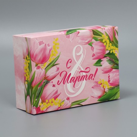 Gift folding box, packaging, “March 8”, 21 x 15 x 7 cm-1